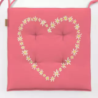 Sitzkissen Blumenherz pink