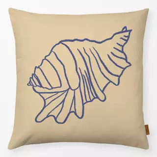 Kissen Muschel Beige Blau