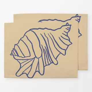Tischset Muschel Beige Blau