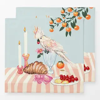 Servietten Frühstück mit Vogel