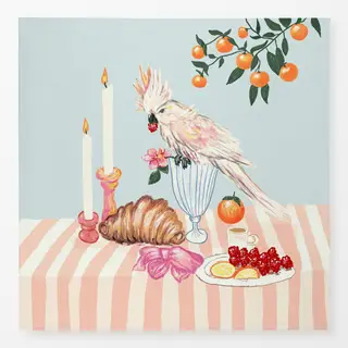 Tischdecke Frühstück mit Vogel