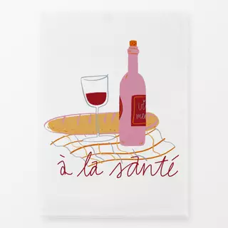 Geschirrtücher Wein und Baguette