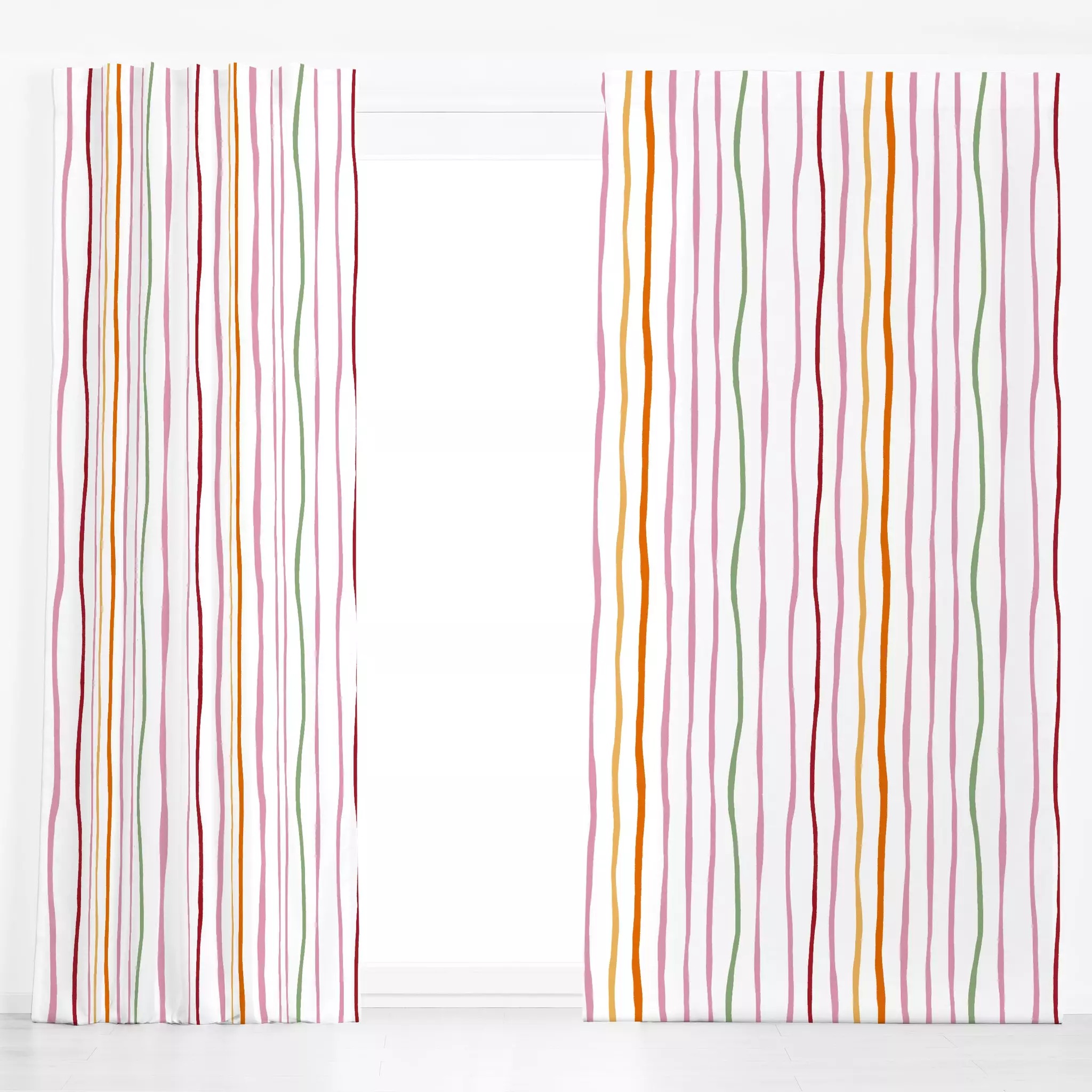 Dekovorhang Bunte Streifen 3 - Symbole & Muster - von „Lena Lackmann"; Muster, Linien, Pinselstrich, Streifen, Striche, Somm...