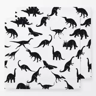 Servietten Dinosaurier 04 schwarz-weiß