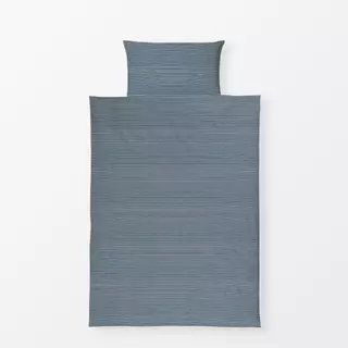 Bettwäsche Streifen Graublau Dunkel