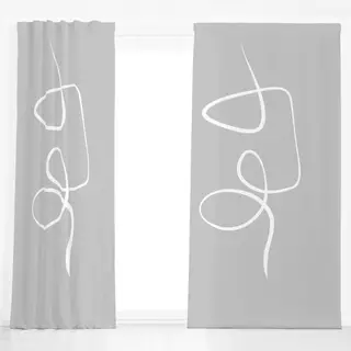 Dekovorhang Ink Strokes 3 Gray Background