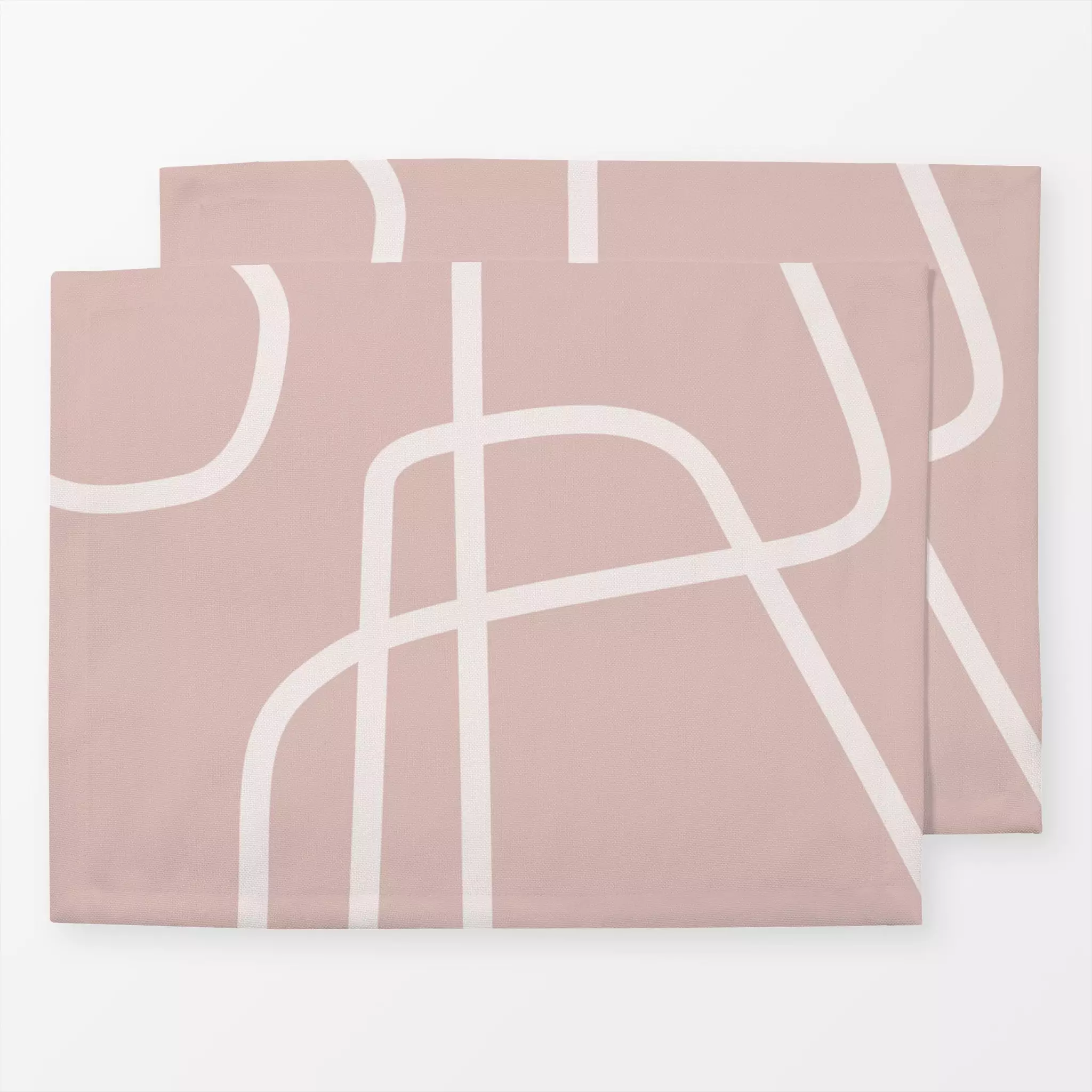 Tischset Linear composition Rose 1 - Symbole & Muster, Retro & Vintage - von „Nouveau Prints"; Papaya, minimal, Linien, skan...