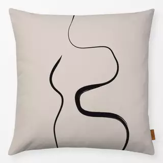 Kissen Ink Strokes 1 Beige And Black