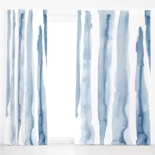 Dekovorhang Soft Blue Watercolor Strokes
