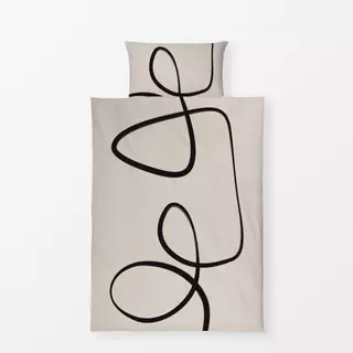 Bettwäsche Ink Strokes 3 Beige And Black