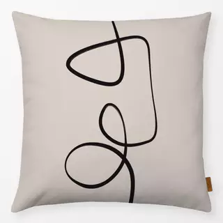 Kissen Ink Strokes 3 Beige And Black