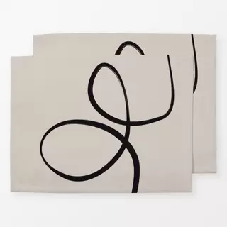 Tischset Ink Strokes 3 Beige And Black