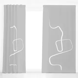 Dekovorhang Ink Strokes 2 Gray Background