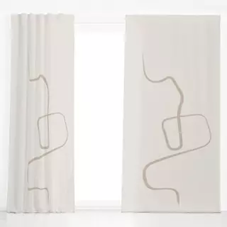 Dekovorhang Ink Strokes 2 Beige Tones