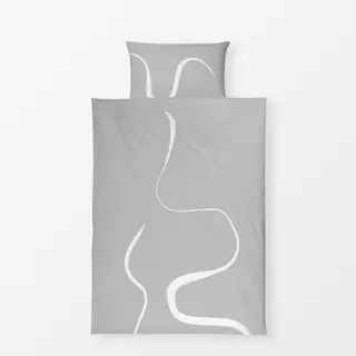 Bettwäsche Ink Strokes 1 Gray Background