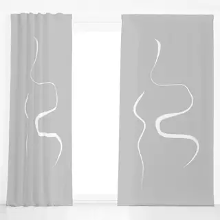 Dekovorhang Ink Strokes 1 Gray Background