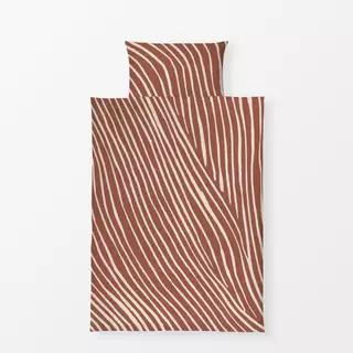 Bettwäsche Terracotta Linocut Stripes