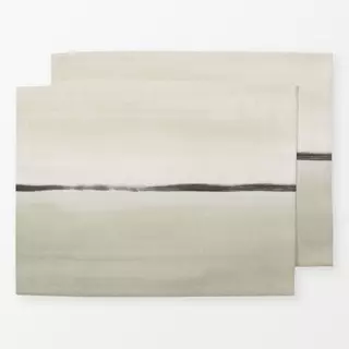 Tischset Beige minimalist watercolor Green minimalist watercolor