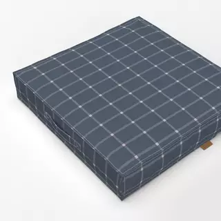 Bodenkissen Blau Kariert