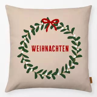 Kissen Kranz Weihnachten Beige