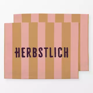 Tischset Herbstlich Auf Streifen Braun