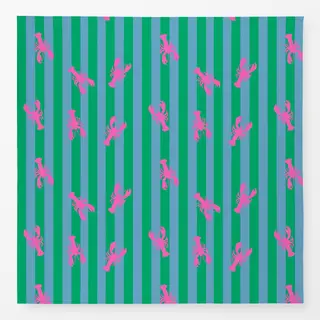 Tischdecke Hummer Streifen Pink Grün Blau