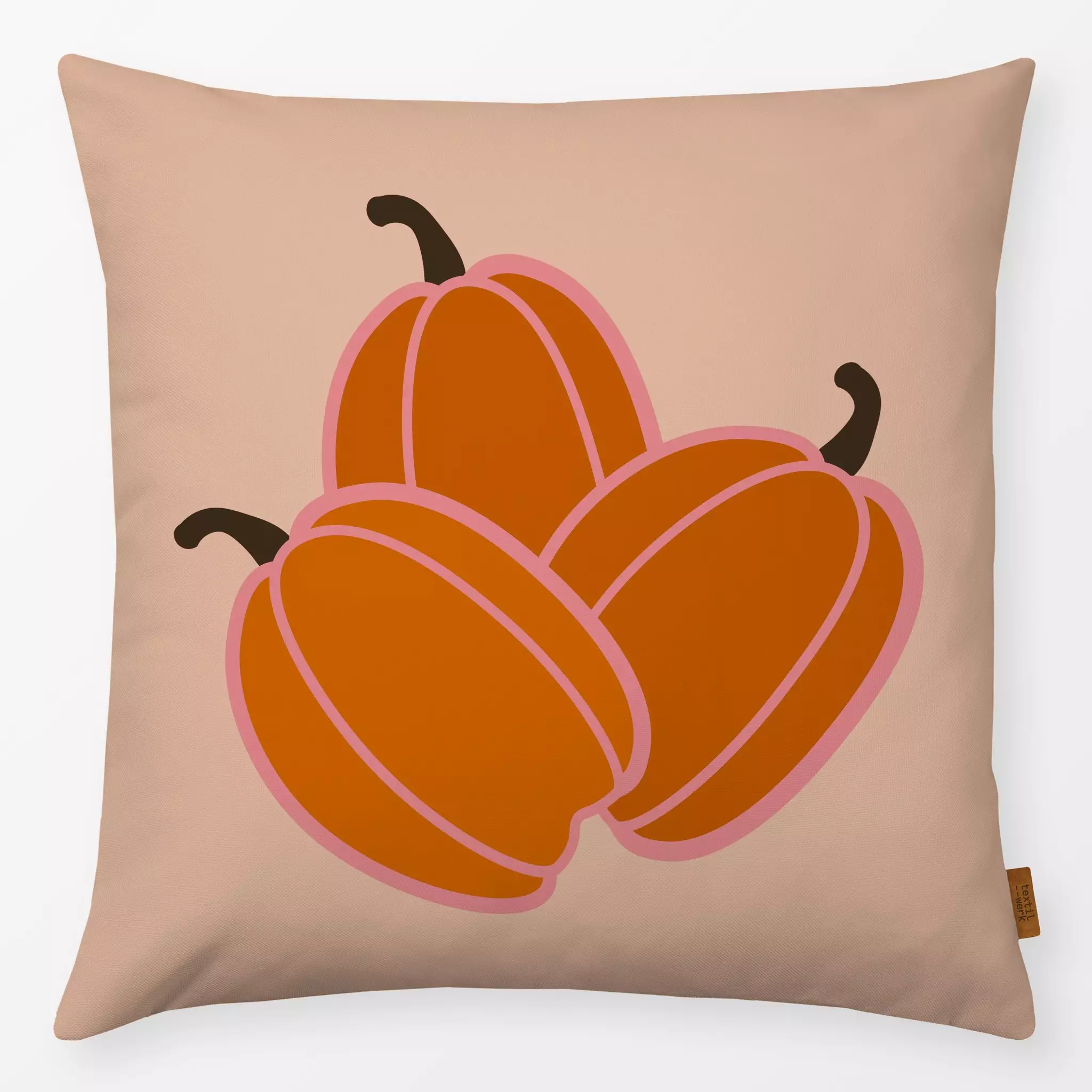 Kissen Kissen Drei Kürbisse Orange Pink