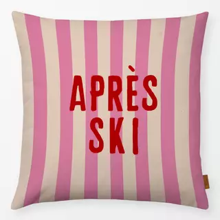 Kissen Apres Ski Rot Pinke Streifen