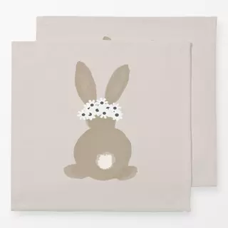 Servietten Osterhase Gänseblümchen Beige