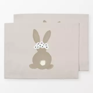 Tischset Osterhase Gänseblümchen Beige