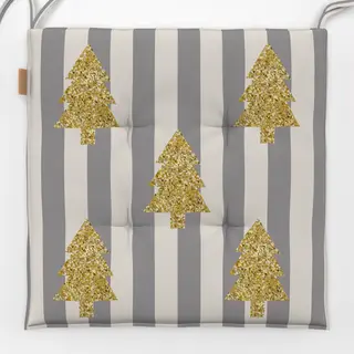 Sitzkissen Gold Grau