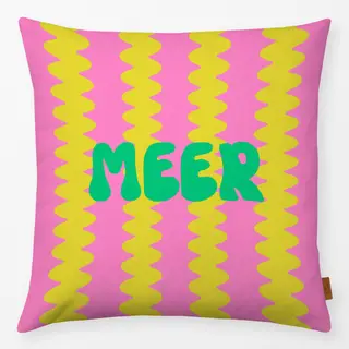 Kissen Meer Wellenstreifen Gelb Pink