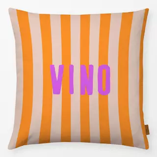 Kissen Vino Lila Auf Streifen Orange