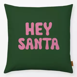 Kissen Hey Santa Grün Pink
