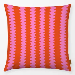 Kissen Wellen Pink Auf Orange