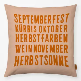 Kissen Spruchkissen Herbst Beige