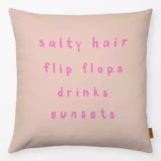 Kissen Summer Vibes Pink Auf Beige