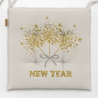 Sitzkissen New Year Wunderkerzen Glitzer Gold