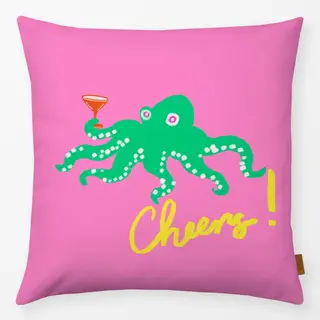 Kissen Oktopus Cheers auf pink