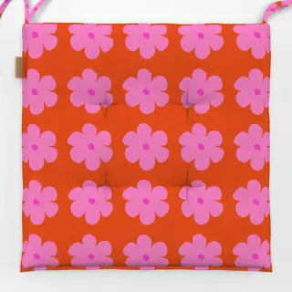 Sitzkissen Blumenmuster Sommer Pink