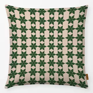 Kissen Weihnachtssterne Grün Beige