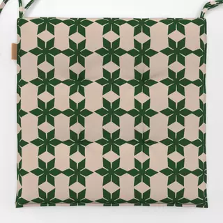 Sitzkissen Weihnachtssterne Grün Beige