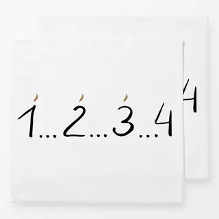 Servietten 1234 Advent Schwarz-Weiß