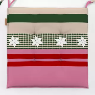 Sitzkissen Weihnachtsmuster Pink Rot Grün