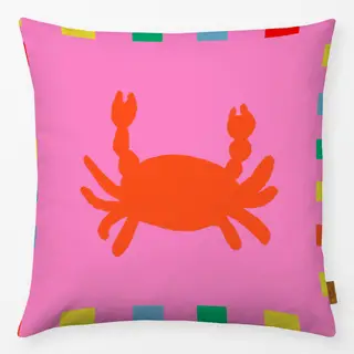 Kissen Krebs Bunter Rahmen Pink
