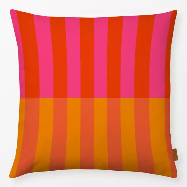 Kissen Streifen Pink Orange Rot von Alisa Knöß