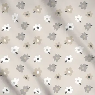 Meterware Frühlingsblumen Mischung Beige