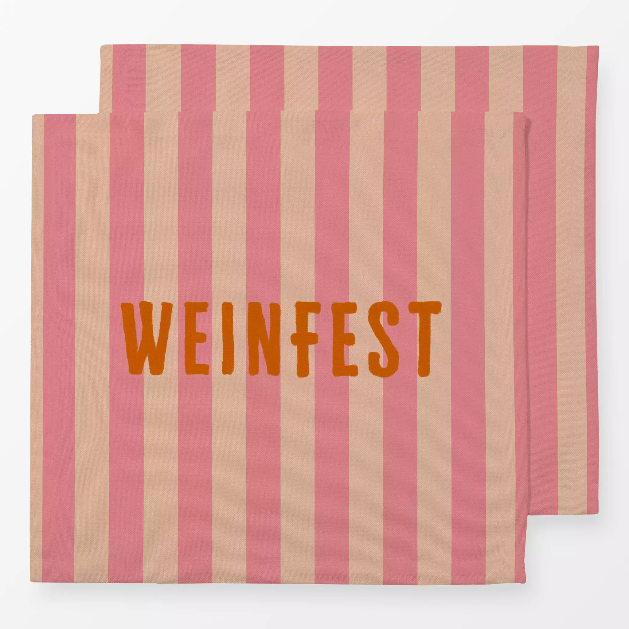 Servietten Weinfest Orange Streifen Pink - Herbst, Sprüche & Schriftzüge, Symbole & Muster - von „Alisa Knöß"; Wein, Spruchk...