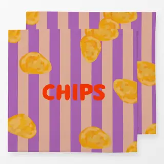 Servietten Chips  Auf Streifen Lila