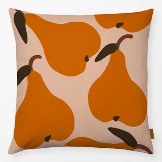 Kissen Große Birnen Orange Auf Beige